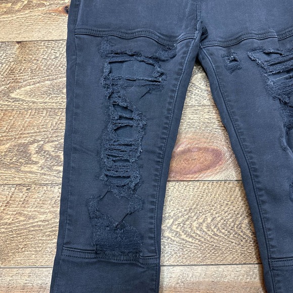 DL1961 Haven Coated Denim Leggings Asphalt Skinny Raw Edge Hem Size 31 - Picture 3 of 7